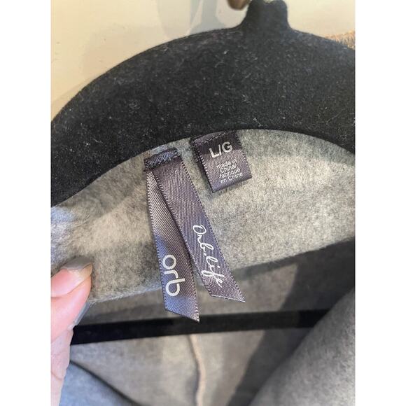 Orb Life Wool Wrap‎ Tie Brown Gray Jacket Size Large - Picture 4 of 7